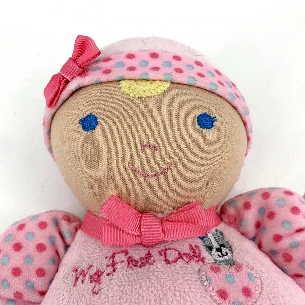 CARTER'S My First Doll BABY GIRL Pink Plush Blue Eyes Rattle Stuffed #‎ 62025